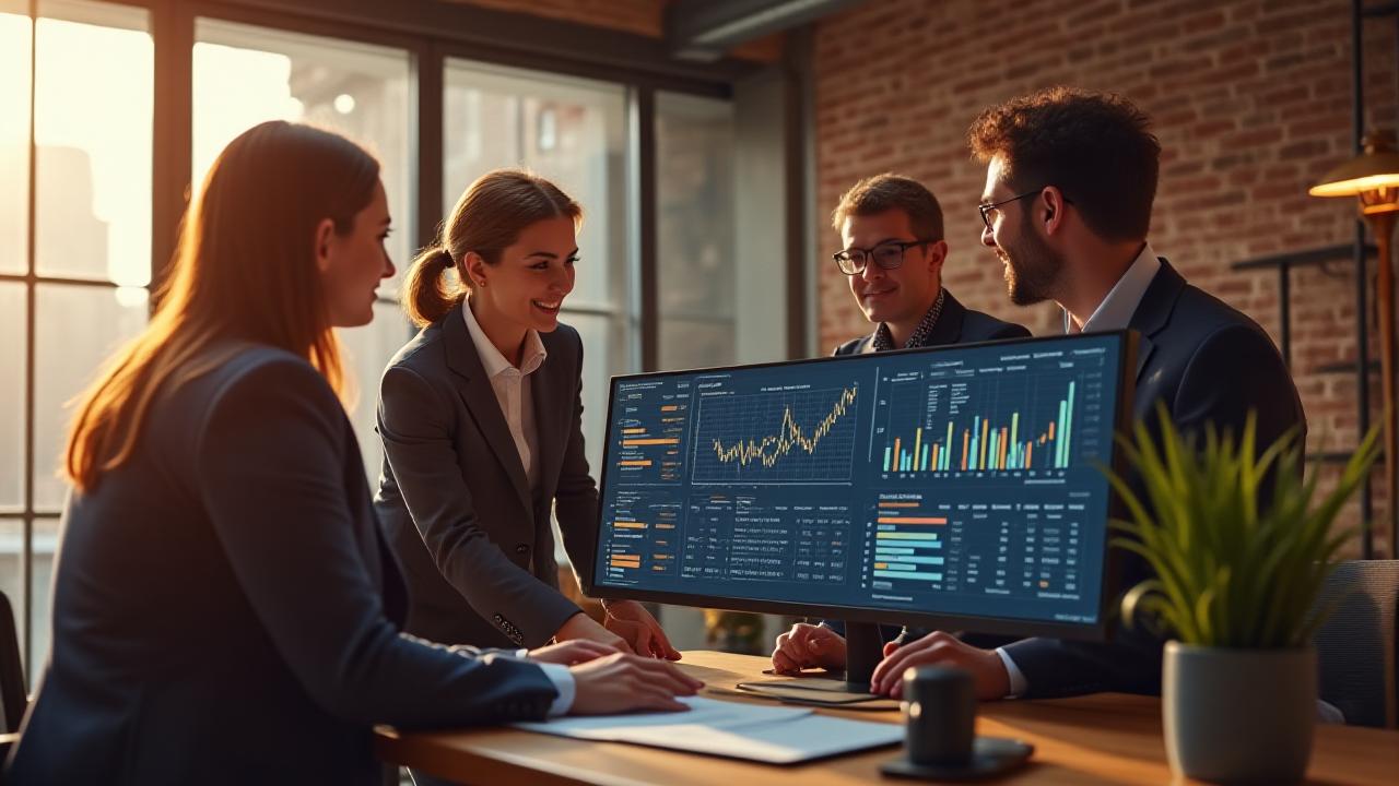 DecoMetrics Advisors executive team collaborating in a modern New York office space